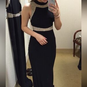 Elegant Black and Gold Women's Dress